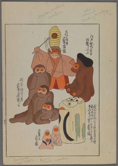 Juguetes japoneses, de Unai no tomo (Amigos de un niño) por Shimizu Seifu, 1891-1923. Monos. de Shimizu Seifu